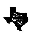 Texas strong typography on state