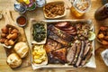 Texas style bbq meal with all the fixings