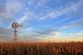 Texas style westernmill windmill at sunset, Argentina Royalty Free Stock Photo