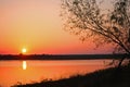 Texas Sunset over Grapevine Lake Royalty Free Stock Photo