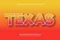 Texas text effect design vector