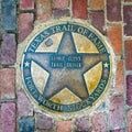 texas trail of fame honors old trail driver George Glenn wih a plate at walk of fame in Fort Worth Royalty Free Stock Photo