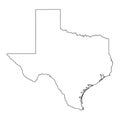 Texas TX State Border USA Map Outline