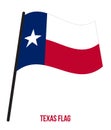 Texas U.S. State Flag Waving Vector Illustration on White Background Royalty Free Stock Photo