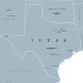 Texas United States political map Royalty Free Stock Photo