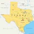 Texas, United States, political map Royalty Free Stock Photo