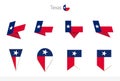 Texas US State flag collection, eight versions of Texas vector flags