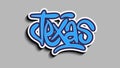 Texas Usa Hand Lettering Sticker Vector Design.
