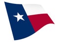 Texas waving flag graphic isolated on white with clipping path