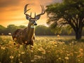 Ai Generated illustration Wildlife Concept of Texas Whitetail Deer