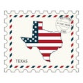 Texaspostagestamp. Vector illustration decorative design
