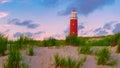 Texel lighthouse during sunset Netherlands Dutch Island Texel Royalty Free Stock Photo