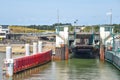 Texel, the Netherlands. August 2022. The ferry port of Texel, as seen from the ferry.