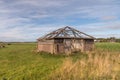 Texel, Netherlands. October 2022,. An old, half collapsed barn on Texel. Royalty Free Stock Photo