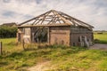 Texel, Netherlands. October 2022,. An old, half collapsed barn on Texel. Royalty Free Stock Photo