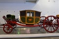 TExhibits of antique carriages in National Coach Museum in Lisbon, Portugal Museu Nacional Coches