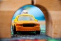 Texi driver , toy car Royalty Free Stock Photo