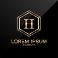 H Letter Alphabet Luxury Gold Logo