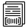 Text academic slender icon outline vector. Audio document