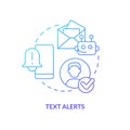 Text alerts blue gradient concept icon Royalty Free Stock Photo