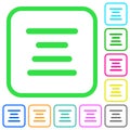 Text align center vivid colored flat icons