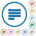 Text align justify last row left icons with shadows and outlines Royalty Free Stock Photo