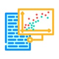 text analysis graph natural language processing nlp color icon vector illustration