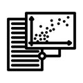 text analysis graph natural language processing nlp line icon vector illustration