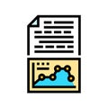 text analysis graph nlp color icon vector illustration