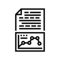 text analysis graph nlp line icon vector illustration