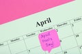 Text April Fool`s Day