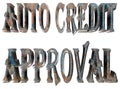 Text auto credit approval on white background