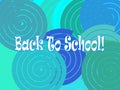 Text Back To School on abstract background with colored spirals. Royalty Free Stock Photo