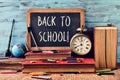 Text back to school written on a chalkboard Royalty Free Stock Photo