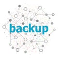 Text Backup. Web design concept . Stylized low poly concept with wired construction