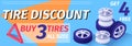 Text Banner Advertises Tire Discount, Sale Offer Royalty Free Stock Photo