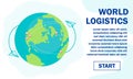 Text Banner Advertising Global World Logistics
