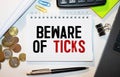 text Beware of ticks Royalty Free Stock Photo