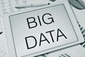 Text big data in the screen of a tablet Royalty Free Stock Photo