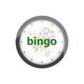 Text Bingo on digital background. Game concept . Set of modern flat design concept icons for internet marketing. Watch clock