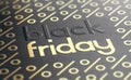 Black Friday Event Background With Golden Percent Symbols