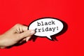 Text black friday in a speech balloon