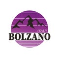 Text Bolzano on white background. City in Italy. Modern poster, blog, banner.