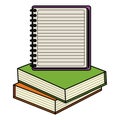 Text book and notebook school supplies Royalty Free Stock Photo