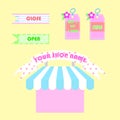 Text box banner and tag for markerting shop store