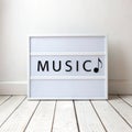 Text Box with Music icon isolated on white background Royalty Free Stock Photo