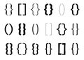 Text bracket. Vintage curly brackets symbol. Typography punctuation shapes.