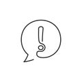 Text bubble one line icon, attention one line icon. Simple one line vector icon Royalty Free Stock Photo