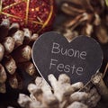 Text buone feste, happy holidays in italian