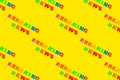 Text caption with colorful letters Breaking News on yellow background. Abstract Breaking News Title pattern Royalty Free Stock Photo